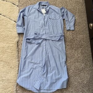 Zara Light Blue Striped Men's Shirt Dress